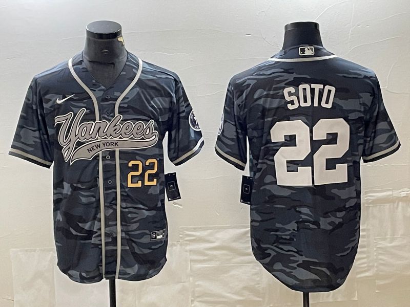 Men New York Yankees #22 Soto Camo Nike Game MLB Jersey style 2